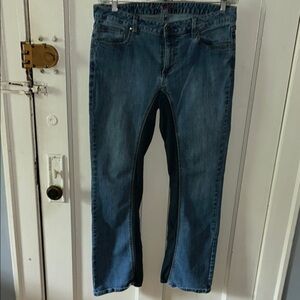 Blue Straight Leg Jeans Classic Style